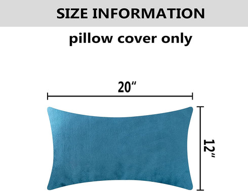 Set 2, 12 20 Inch, (30x50cm), Home Brilliant Velvet Oblong Pillow Covers Decorative Cushion Cases for Chair Nursing