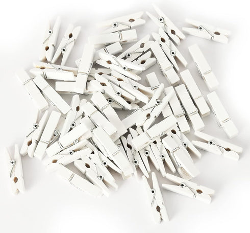 Mini Photo Clips, 128 Pcs Small Wooden Clothespins, 1.4 Inch for Baby Cloth, Pictures