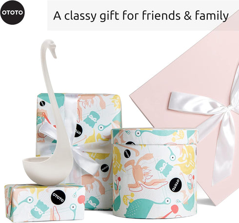 OTOTO Swanky Swan Soup Ladle - Silicone Soup Spoon, BPA-Free, Heat Resistant, Cute Kitchen Accessories, White