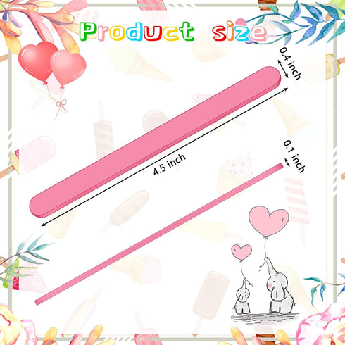 30 Pieces Acrylic Reusable Cakesicle Sticks - Ice Cream Cakesicle Mold for Home Cake Candy Gifts, Pink, 4.6 Inches