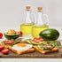 4 Pack 13.5 Frcctre Glass Oil and Vinegar Cruets Bottles, Ounce Glass Olive Oil Dispenser Bottle with Handle and Cork