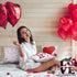 Set of 4 Valentine Throw Pillow Cases, 18x18 Inch Romantic Red Heart Cushion Covers for Sofa Decor