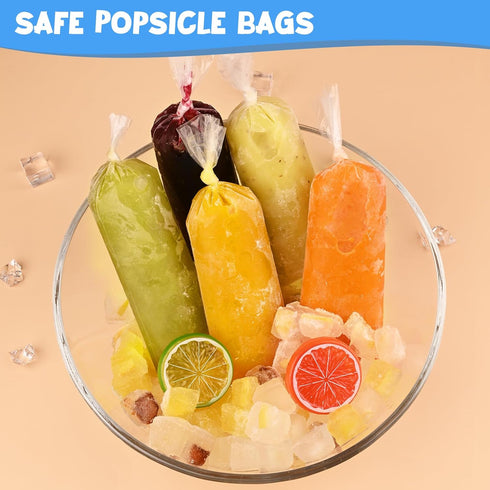 3 12 inches 120 BokingOne Ice Lolly Bags Disposable, Ice Cream Mold Bags with Silicone Funnel. x Plastic Ice Candy Bags