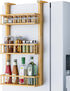 Hanging Spice Rack for Refrigerator - 3 Tier Bamboo Kitchen Counter Shelf