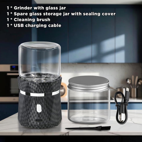 YFTOHI 2x3.5inches 2pcs 1.7oz/50ml Unique Electric Herb Grinder, Small Spice Grinder Electric herb Grinders Mini Size