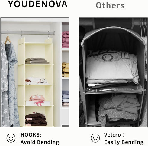 Closet 6-Shelf Closet YOUDENOVA Hanging Organizer, Hanging Shelves, Beige