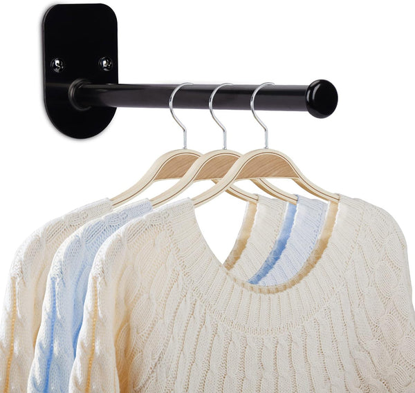 Single Section Wall Mount Stainless Steel Clothes Hanger Storage Rack Organizer, Adhesive or Drilling Installation