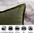 Jeanerlor Cotton Linen Decorative Throw Pillow Case Cushion Cover, 12"x20" (30 x 50cm), 2 Pcs, Olive Green with Twin