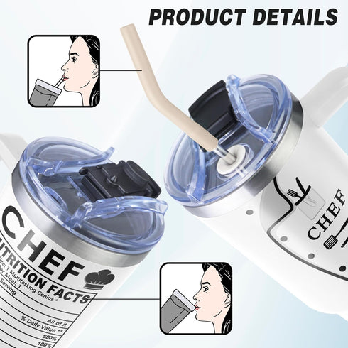 Chef Gifts for Men Women, 40 oz Coffee Tumbler, Culinary Gift Ideas for Chefs and Cooking Lovers