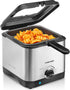 Chefman Fry Guy, Compact Deep Fryer with 1.6-Quart Capacity, Easy-View Window, Adjustable Temp Control, Stainless