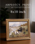 8x10 inch ARPEOTCY Vintage Gold Framed Wall Art, Retro River Dog Landscape Paintings, Small Canvas Prints Artwork