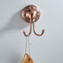 Red Copper Bath Towel Hooks, Wall Mounted Bathroom Hardware Accessories with Pattern Carving Design