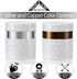 Home Acre Designs Large Ceramic Kitchen Utensil Holder, Farmhouse Countertop Crock in White/Silver