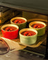8 oz Set 6 Hasense Ramekins Oven Safe for Creme Brulee, Ceramic Souffle Dish with Ribbed Pattern for Baking, Porcelain