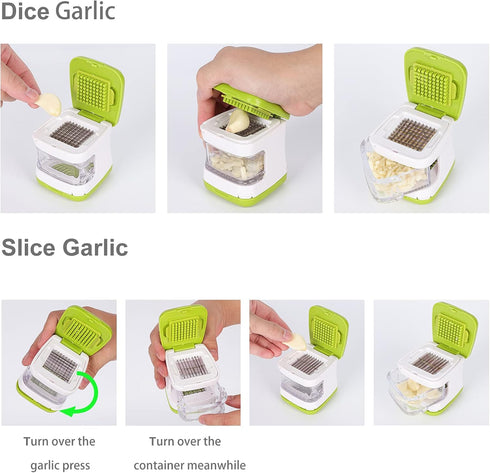 Updated Garlic Press & Peeler Set - Convenient Dicing, Slicing, Chopper, Masher, Crusher, Mincer, and Paste