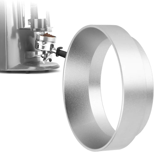 Silver Magnetic Coffee Dosing Ring and Funnel for Office Coffee Lovers Home, 58MM with Magnetic