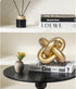 PUHOZN Gold Knot Statue Decor Modern Geometric Round Sculpture Table Sculptures and Figurines Round Decorative