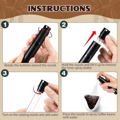 Coffee Bean Dosing Cup and Spray Bottle Set, Espresso Accessories, Ceramic Dosing Vessel/Single Dose Measuring Tray