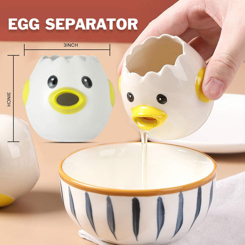 Cartoon Egg Separator Mini Egg White and Yolk Separator Practical and Simple Ceramic Egg Separator Suitable for Kitchen
