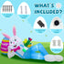 8FT OurWarm Easter Inflatables Outdoor Decorations, Lying Inflatable Easter Bunny Decor with Egg, Easter Blow Up Yard