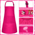 Adjustable Kids Apron and Chef Hat Set, Children Cooking Apron with 2 Pockets for Baking and Painting