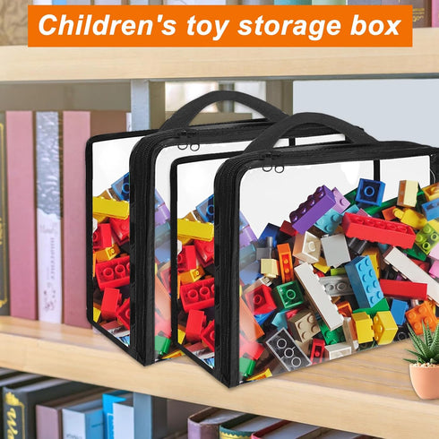 6 Pack Extra Large Toy Storage Bags, Waterproof PVC Organizing Bags with Zipper for Toys, Books, and Board Games