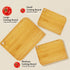 3Pcs Bamboo Cutting Boards for Kitchen, Healthy Wooden Cutting Boards for kitchen, Charcuterie, Vegetables, Cheese