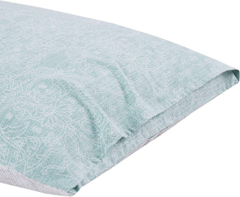 Wake In Cloud Bohemian Pillow Cases, Set of 2 Soft Reversible Pattern Printed Pillow Shams, Teal Gray, Standard Size