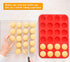 Walfos Silicone Cupcake Pan Set, 2-Piece Mini Muffin Baking Pan, 24 Cups, BPA Free, Non-stick, Dishwasher Safe