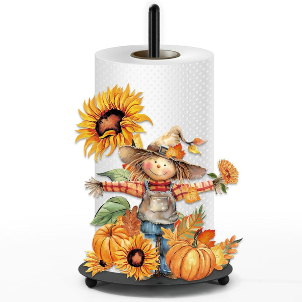 JarThenaAMCS Fall Paper Towel Holder Rustic Scarecrow Kitchen Decor Accessories Large Metal
