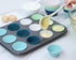 Silicone Baking Muffin Cups 12 Pack, Reusable Cupcake Liners, BPA Free, Dishwasher Safe (White, Green, Navy, Dusty Blue)