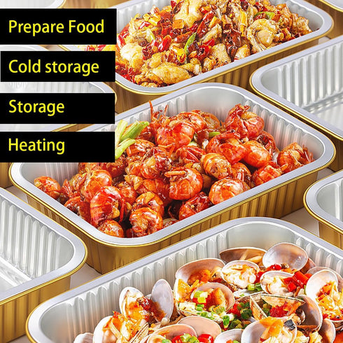 Aluminum Foil Pans with Lids, 10 Pack Heavy Duty 2LB Small Foil Pan, 8.5" 6" Disposable for Baking & Cooking