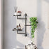3-Tier Rotating Wall Plant Shelves Plant Shelf for Window Metal Wall Plant Holder for Multiple Plants with Hanging