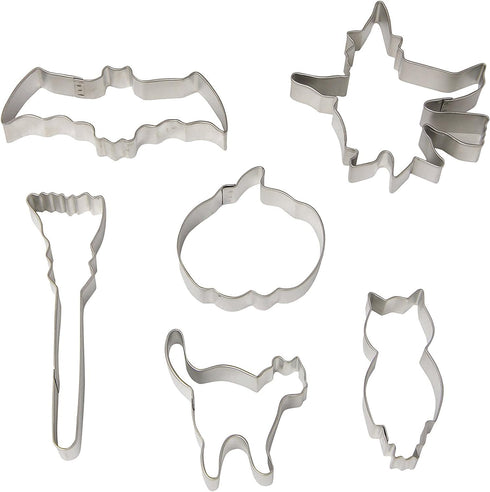 R&M International Vintage Inspired Trick or Treat Halloween Cookie Cutters, 6-Piece Set in Gift Box