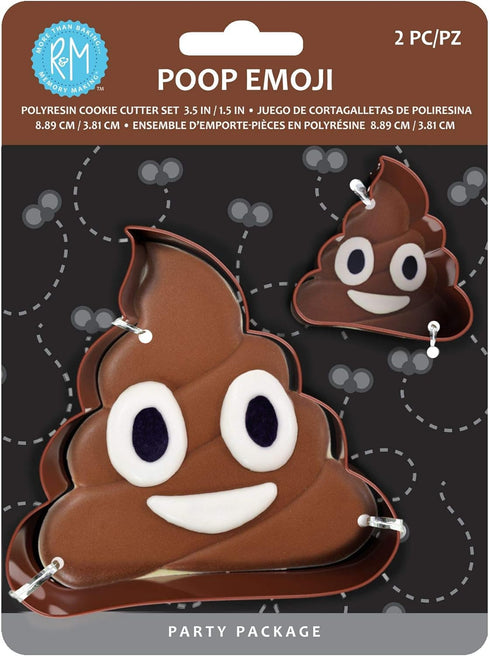 R&M Poop Cookie Cutter, 2 Piece Gift Set, 3.5" Standard and 2" Mini