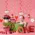 Strawberry 1st Birthday Party Hanging Swirls Decor, Streamers for Berry Sweet Themed First Birthday Supplies