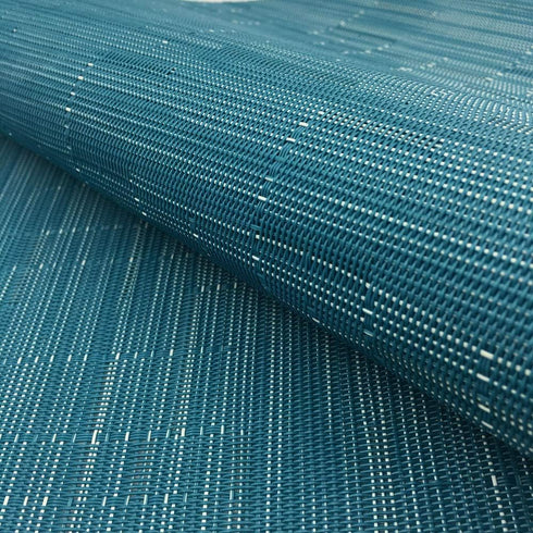 Red-A Imitation Bamboo Oval Woven Vinyl Placemats, Heat Resistant Washable Table Mats for Kitchen Table Set of 4, Blue