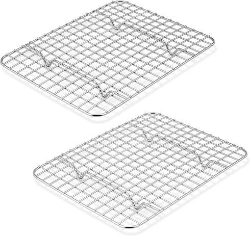 P&P CHEF 2-Piece Small Cooling Baking Racks, Stainless Steel Grid Rack for Cooking, Roasting, Grilling, 9.75'' x 7.5''