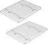 P&P CHEF 2-Piece Small Cooling Baking Racks, Stainless Steel Grid Rack for Cooking, Roasting, Grilling, 9.75'' x 7.5''