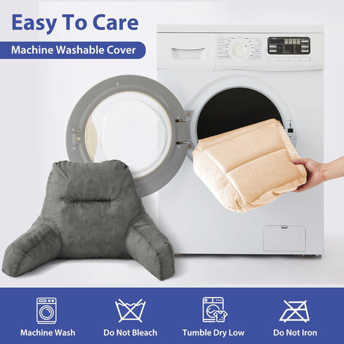 20in, IASEAHK Reading Pillows for Sitting in Bed Adult, Back Pillow for Bed Sitting Up, Backrest Pillows with Shredded