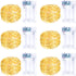 6 Pack Fairy Lights Battery Operated with Timer Silver Wire Mini 13FT