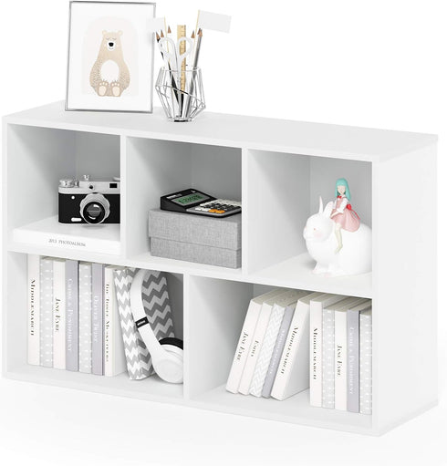 Furinno Luder Bookcase / Storage, 5-Cube, White