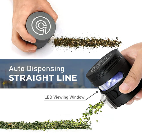 Cloudious9 Tectonic9 2.5" - Herb Grinder Automatic Electric Herbal Spice Dispenser Large Aluminum Alloy (Grey)