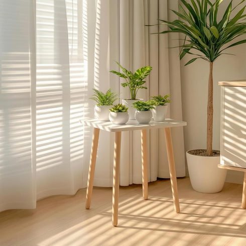 FORAOFUR Small Side Table, Modern Wood Mini Coffee Table, Easy Assembly Compact End Table for Living Room Bedroom Sofa