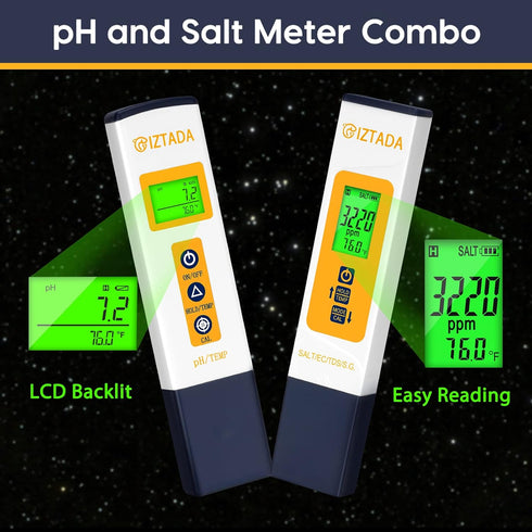 6 1 pH Meter and Salinity Meter Combo for Saltwater Pool in pH Salt SG EC TDS Temp Meter for Reef Aquarium Seawater