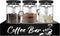 MACIFECI Glass Coffee Containers with Shelf Coffee Station Organizer 54oz Black Glass