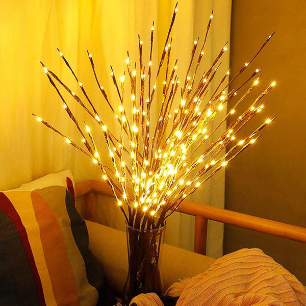DK177 2 Pack LED Branch Light, Battery Operated Lighted Branch Vase Filler, 30 Inch, 20 LED for Home Romantic