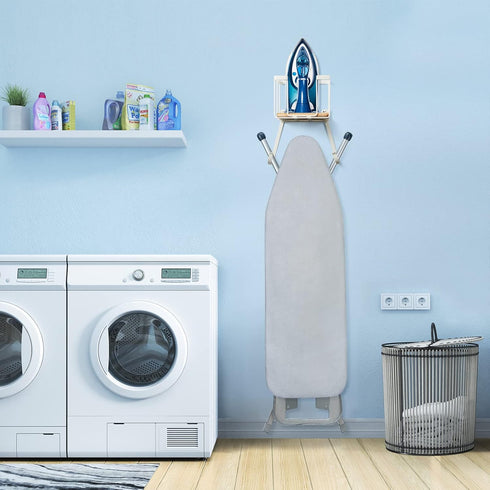 Over The Door/Wall Mount Ironing Board Hanger, White, Laundry Room Storage Holder for Iron and Board