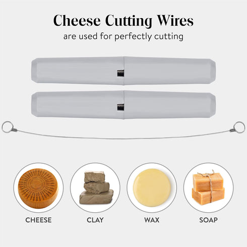 2 24" 1 ANDUSTRIAL Stainless Steel Cheese Cutting Replacement Wires For Soft and Hard Cheese - Easy to Use and Clean
