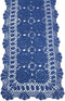 KEPSWET Cotton Handmade Crochet Lace Table Runner, Blue Rectangle Coffee Table Dresser Decor (14x36 inch)